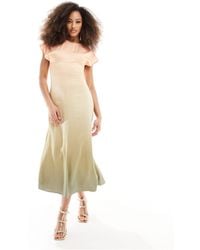 & Other Stories - Bias Cut Satin Midi Dress With Extended Shoulder - Lyst