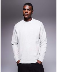 ASOS - Oversized Brushed Knitted Crew Neck Jumper - Lyst
