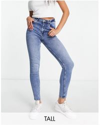 Pimkie - Tall - jeans skinny a vita alta blu medio - Lyst