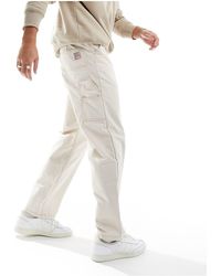 Jack & Jones - Pantalones blanco hueso estilo carpintero holgados - Lyst
