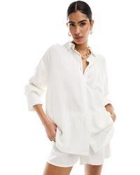 4th & Reckless - Oversized Linen Look Shirt Co-ord - Lyst