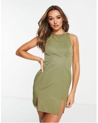 ASOS - Racer Neck Structured Mini Dress With Seam Detail - Lyst