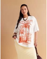 ASOS - Asos Design Curve Oversized T-Shirt With New Delhi Embellished Graphic - Lyst