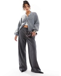 ASOS - – weit geschnittene hose mit verdecktem kordelzugbund und karomuster - Lyst