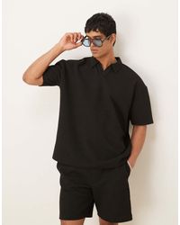 ASOS - Co-ord Oversized Heavyweight Textured Polo - Lyst
