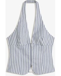 Bershka - – neckholder-oberteil aus bengaline - Lyst