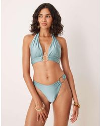 Tala - Bikinibroekje Met Asymmetrische Gouden Ring - Lyst