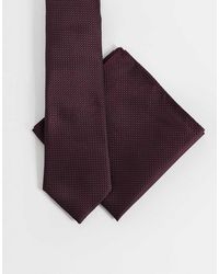 ASOS - Textured Tie And Pocket Square - Lyst