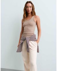 Oysho - Fitted Rib Strap T-shirt With Cotton And Modal - Lyst
