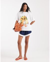 ASOS - Drop Shoulder T-shirt With Beaded Fruit Graphic - Lyst
