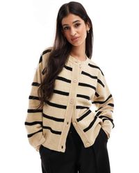 ASOS - Boxy Knitted Button Front Crew Neck Cardigan - Lyst