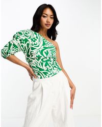 ASOS - One Shoulder Top With Ruched Side - Lyst