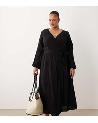 Esmee Curve - Esmée Curve Wrap Front Long Sleeve Maxi Beach Dress - Lyst