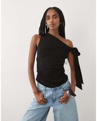 Miss Selfridge - Multiway Tie Shoulder Top - Lyst
