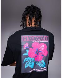 Alpha Industries - Camiseta Negra Con Estampado Floral En La Espalda De Alpha - Lyst