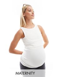 Mama.licious - Mamalicious Maternity Fine Ribbed Tank Top With Nursing Functionality - Lyst