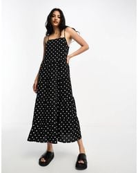 Lola May - Square Neck Trapeze Midi Dress - Lyst