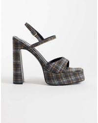 Public Desire - Retro Platform Heeled Sandals - Lyst