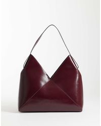 ASOS - Maxi Borsa Bordeaux Con Pannelli - Lyst