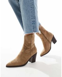 ASOS - Botas Color Topo Estilo Wéstern De Tacón Rational De -Beis Neutro - Lyst