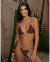 Moda Minx - X Zoe Servini Triangle Bikini Top With Bead Detail - Lyst
