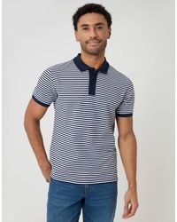 Threadbare - Stripe Cotton Pique Polo Shirt - Lyst