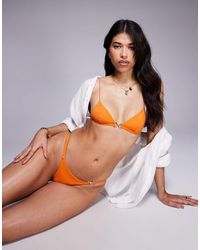 ASOS - Millie Skinny Strap Triangle Bikini Top With Hardware Detail - Lyst