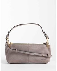 Calvin Klein - Suede Shoulder Bag With Cross-Body Double Strap - Lyst