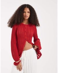 ASOS - Knitted Ladder Stitch Cardigan - Lyst