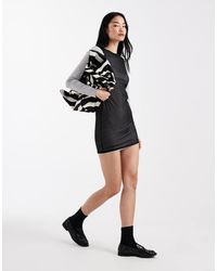 ASOS - Mesh Double Layer Long Sleeve Mini Dress - Lyst