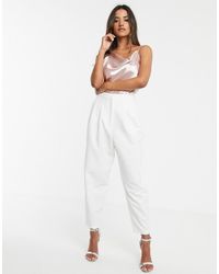 ASOS Weiße, extrem schmal zulaufende Hose im Stil der 80er-Jahre