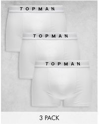 TOPMAN - Confezione da 3 boxer aderenti bianchi con fascia - Lyst