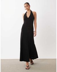 ASOS - Broderie Halter Midi Dress - Lyst