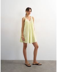 topshop tech mini trapeze dress in buttermilk Topshop - Mini Dress - Women - Cotton - 8 US