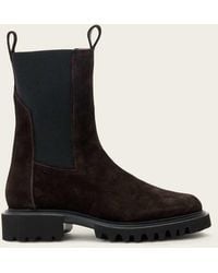 AllSaints - Hallie Suede Leather Boots - Lyst