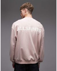 AllSaints - Emblem Crewneck Logo Sweatshirt With Back Print - Lyst