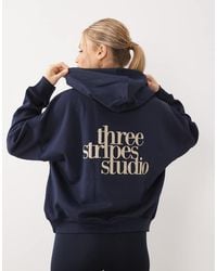 adidas Originals - Adidas Sportswear Three Stripes Studio Hoodie - Lyst