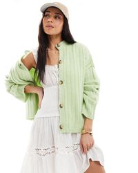 Miss Selfridge - – gerippte oversize-strickjacke - Lyst