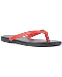 SEQWL Wide Fit - Flip-Flops Minimalist Flat Thong Sandals Leather Look Finish - Lyst