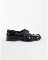 ASOS - Lace Up Boat Shoes With Ruching - Lyst