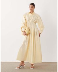 ASOS - Cinched Detail Maxi Shirt Dress - Lyst