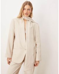 ASOS - Occasion Satin Blazer With Scarf Detail - Lyst