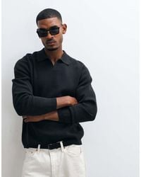 ASOS - Relaxed Compact Knit Notch Neck Polo Shirt - Lyst