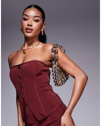 ASOS - Bandage Bandeau-Top Met Gouden Knopen - Lyst