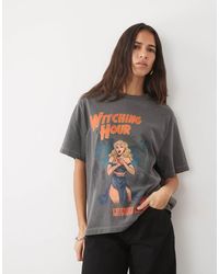 ASOS - Short Sleeve Oversized With Witching Hour Graphic Top - Lyst
