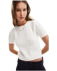 ASOS - Knitted Crew Neck Cable Baby Tee - Lyst