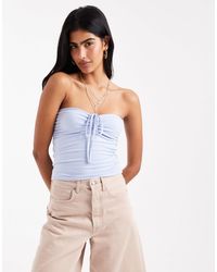 Hollister - Tie Front Halterneck Tube Top - Lyst