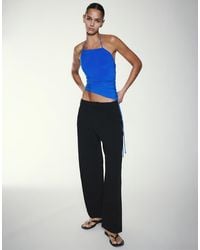 Pull&Bear - Asymmetric Gathered Halter Top - Lyst