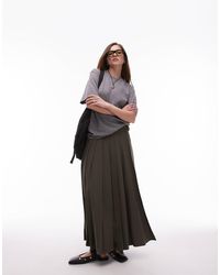 Mango - Split Side Pleated Midi Skirt - Lyst