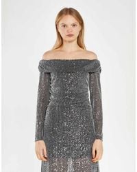 Glamorous - Ruched Bardot Maxi Dress - Lyst